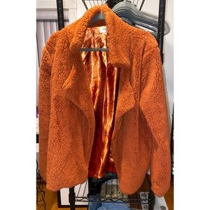 Burnt Orange Blazer Teddy Coat